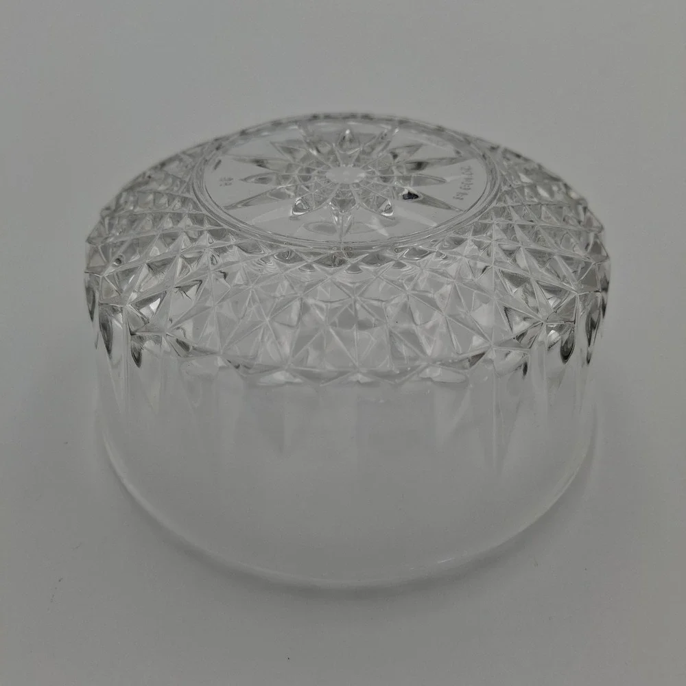Set of 2 Vintage ARCOROC FRANCE Starburst‎ Diamond Pattern Clear Glass 5